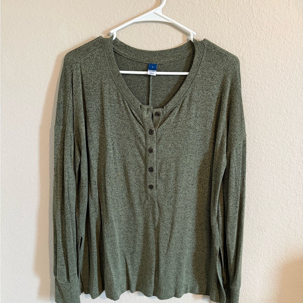 Old Navy Forest Green Button-Down Sweater